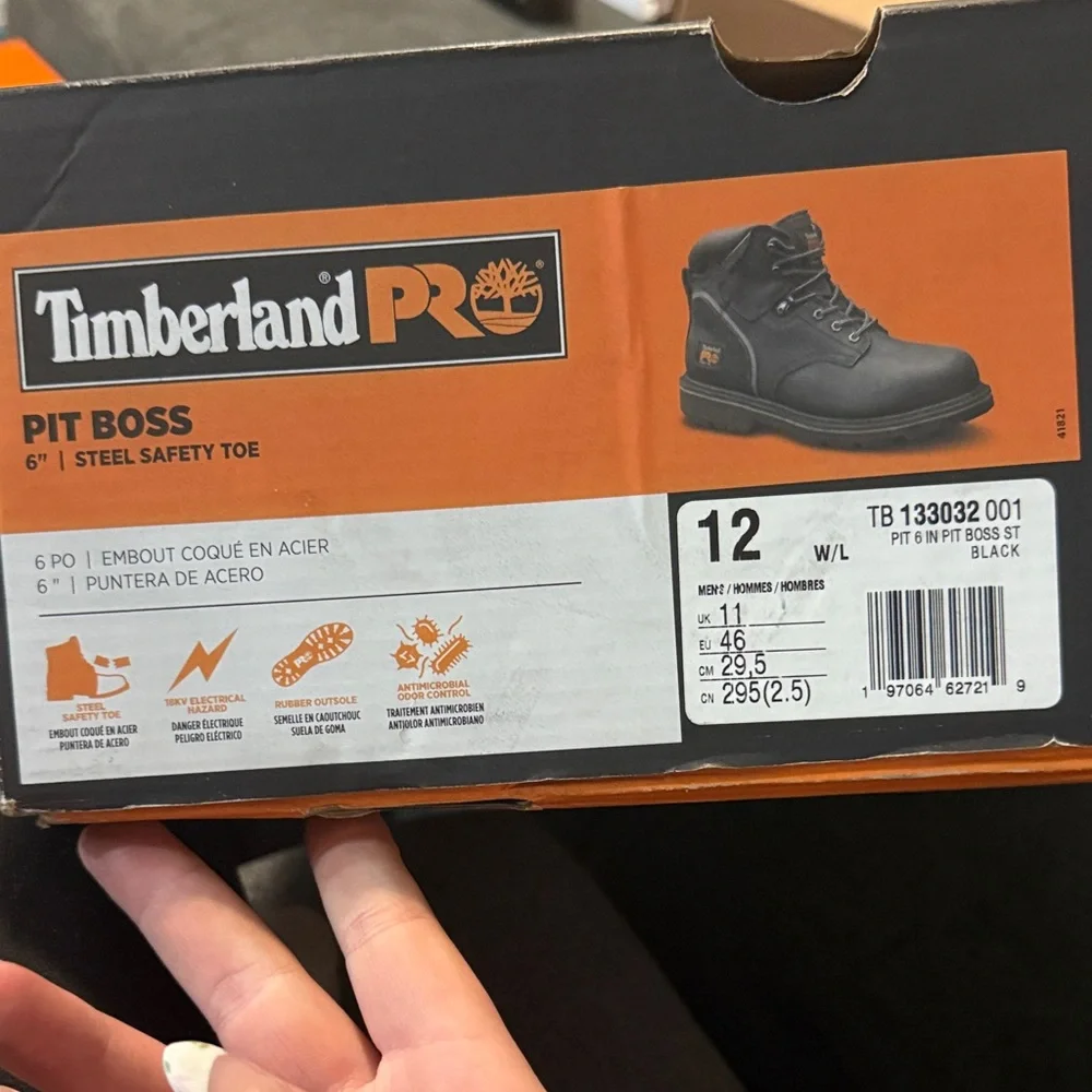 Timberland PRO Black Work Boots size 12W